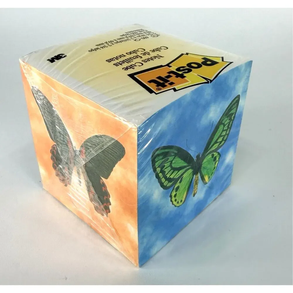 Vintage Post It Notes Cube Butterfly Butterflies 690 pages NEW Sealed 1999